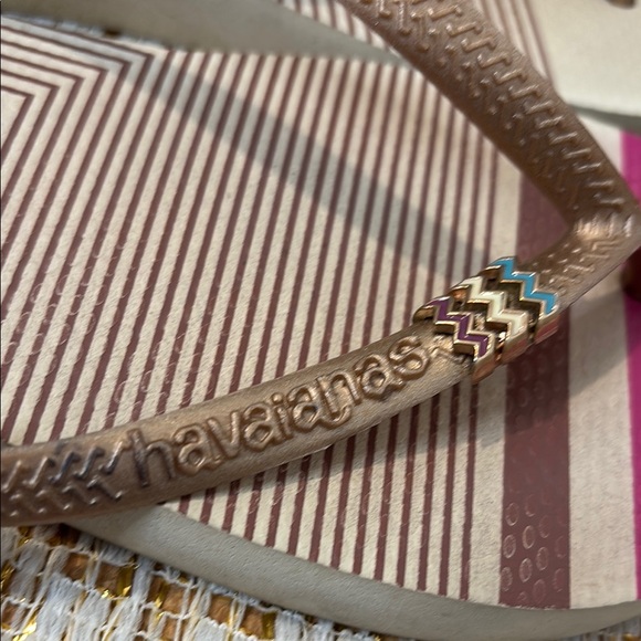 Havaianas Pink and Cream Sporty Sandals Size 9 - Picture 2 of 7